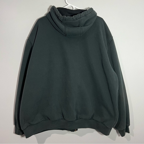 Carhartt Rain Defender Black Long Sleeve Full Zip Fleece Hooded Jacket Mens 2XL - Picture 10 of 10